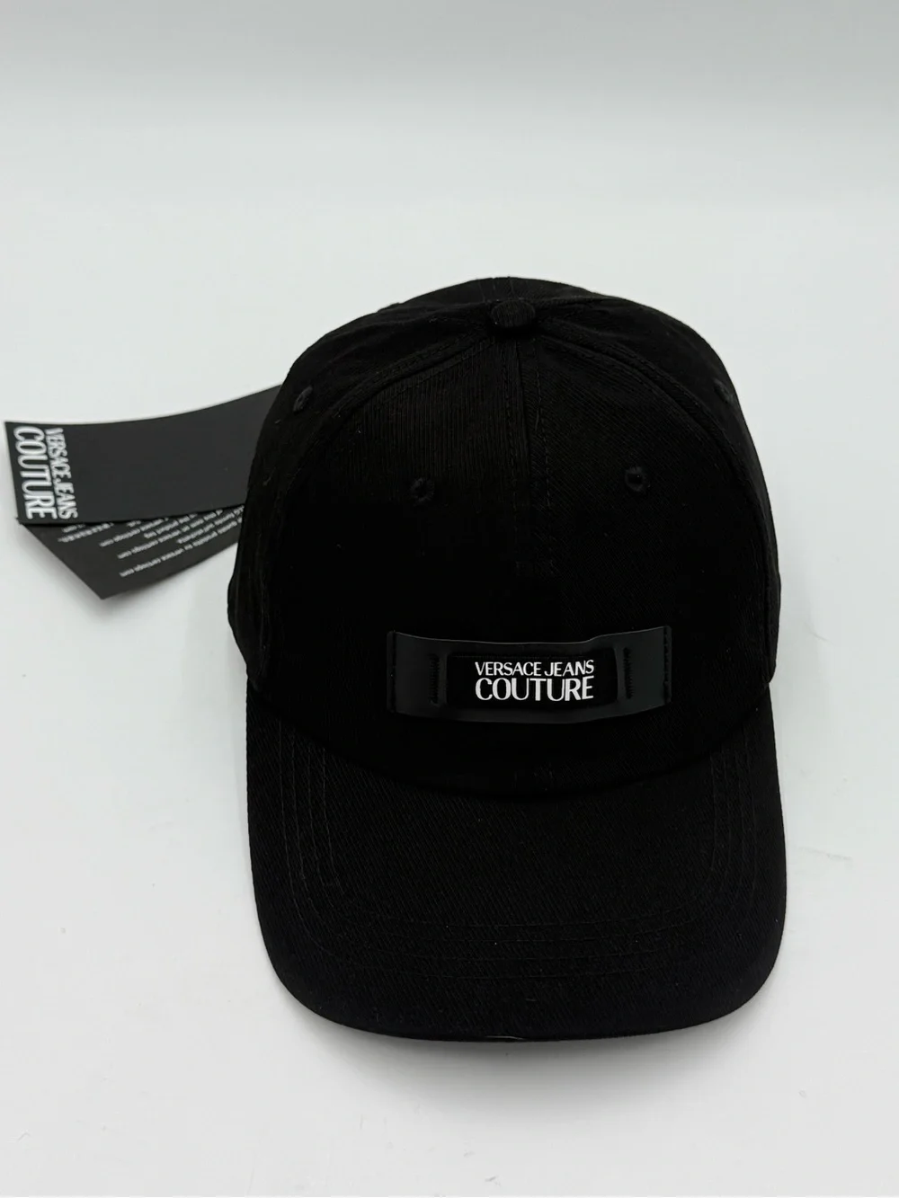 Versace Jeans Couture Black Logo Patch Baseball Cap Hat NWT Authe
